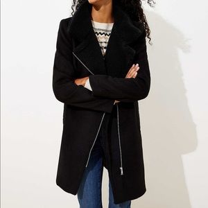 Loft Fleece Trim Moto Coat
